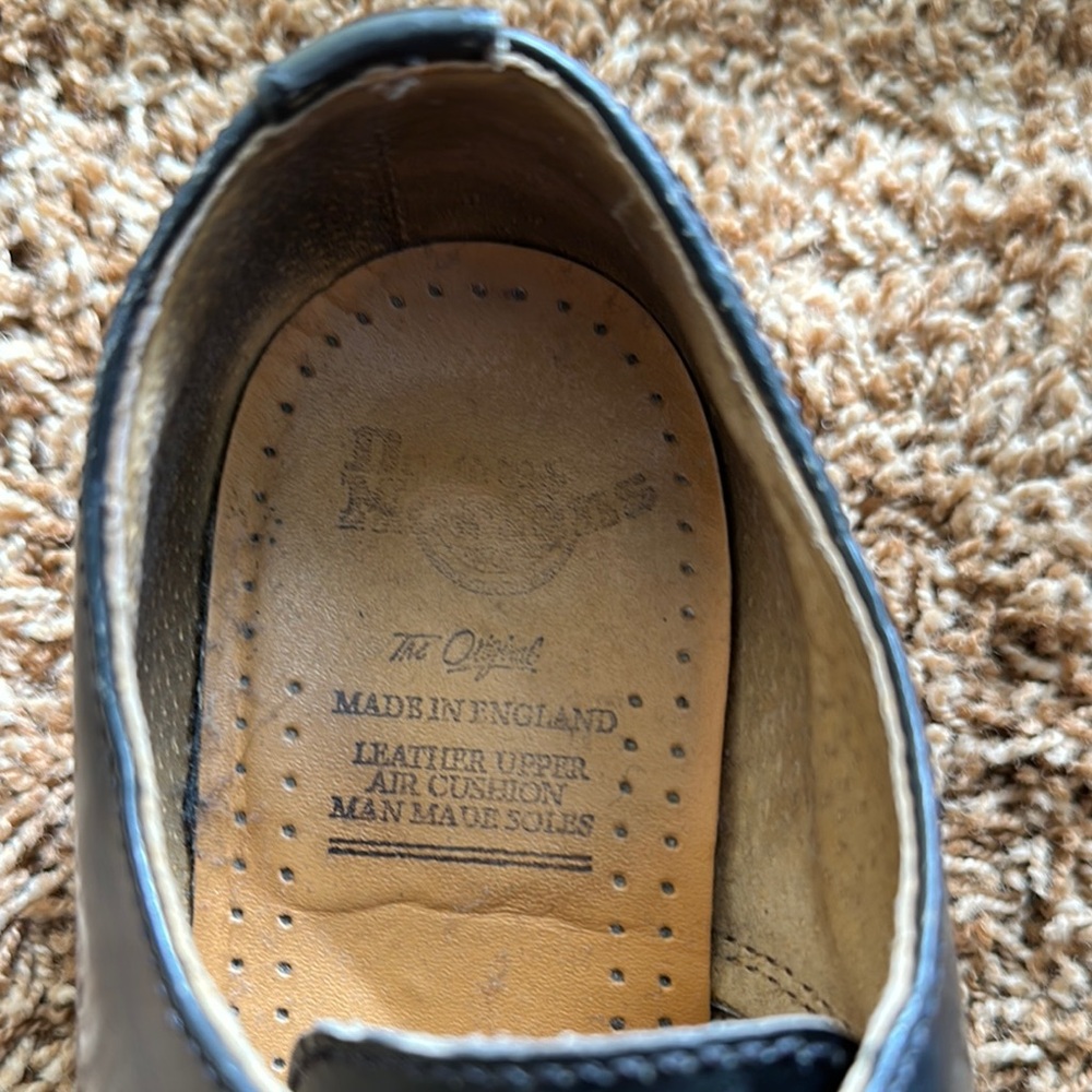 1990s Dr.Martens Black Blue and Red Leather Men’s Loafers Size 4 - Picture 2 of 9